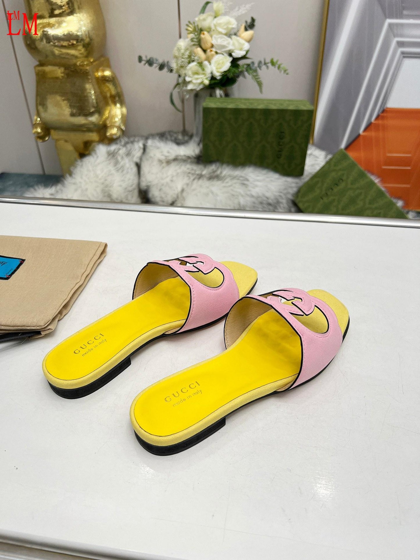 GU Slippers Sandals Flat  3 Color 's 42