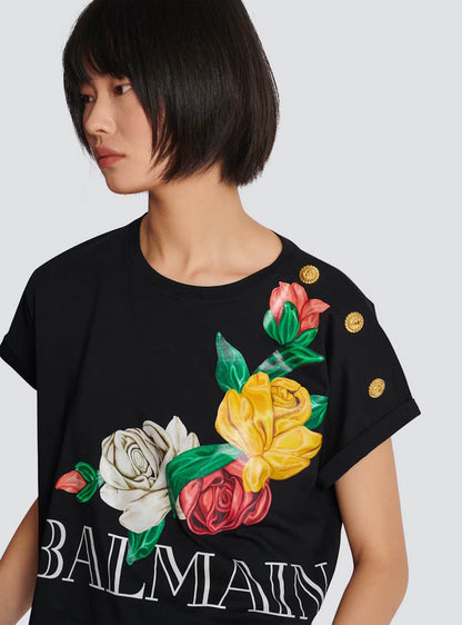 BALMA  T-shirt Woman with Roses Print