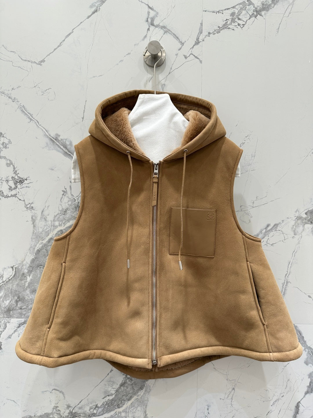 LO EVE Leather Shearling Jacket Vest 2 Color's