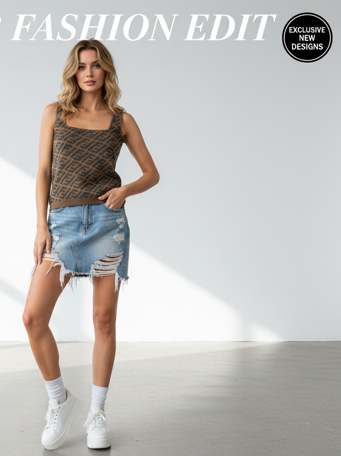 FEN Tank Knitted Top T - shirt Woman