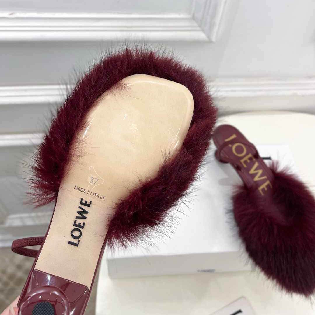 LOEV Fur shoes Woman 4 Color's heels 5 cm