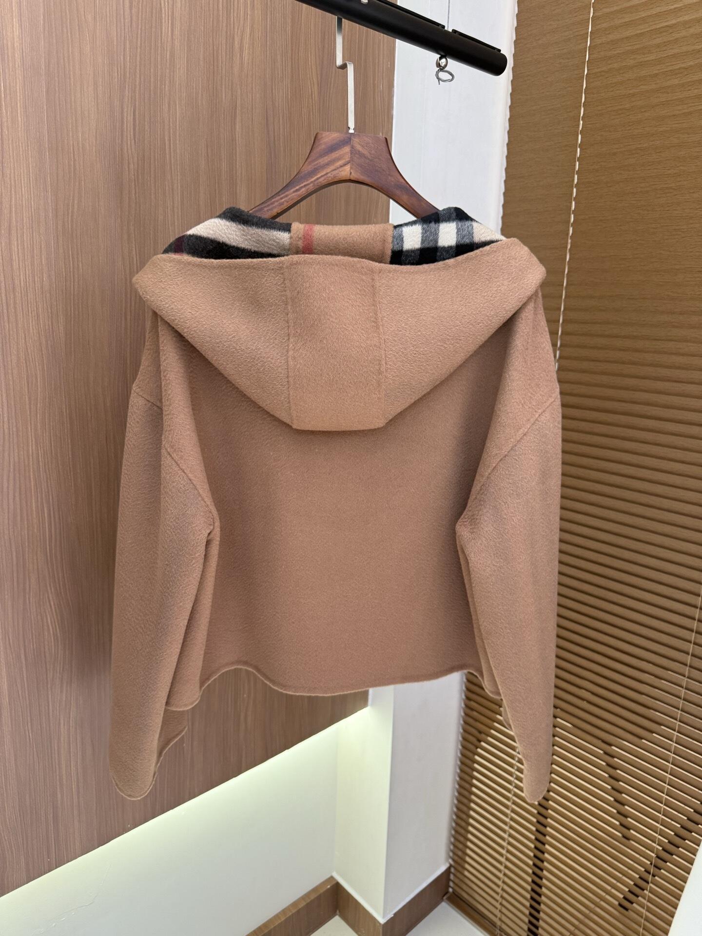 BURRBER Hooded Woman Wool Jacket 2 Color's Limited