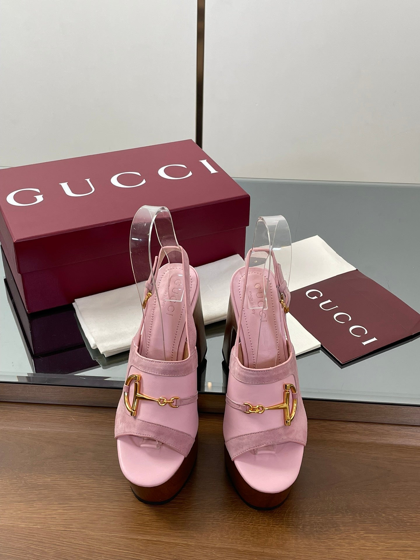 GU Heels Platform Shoes Woman 3 Color's Alfa Horsebit 42