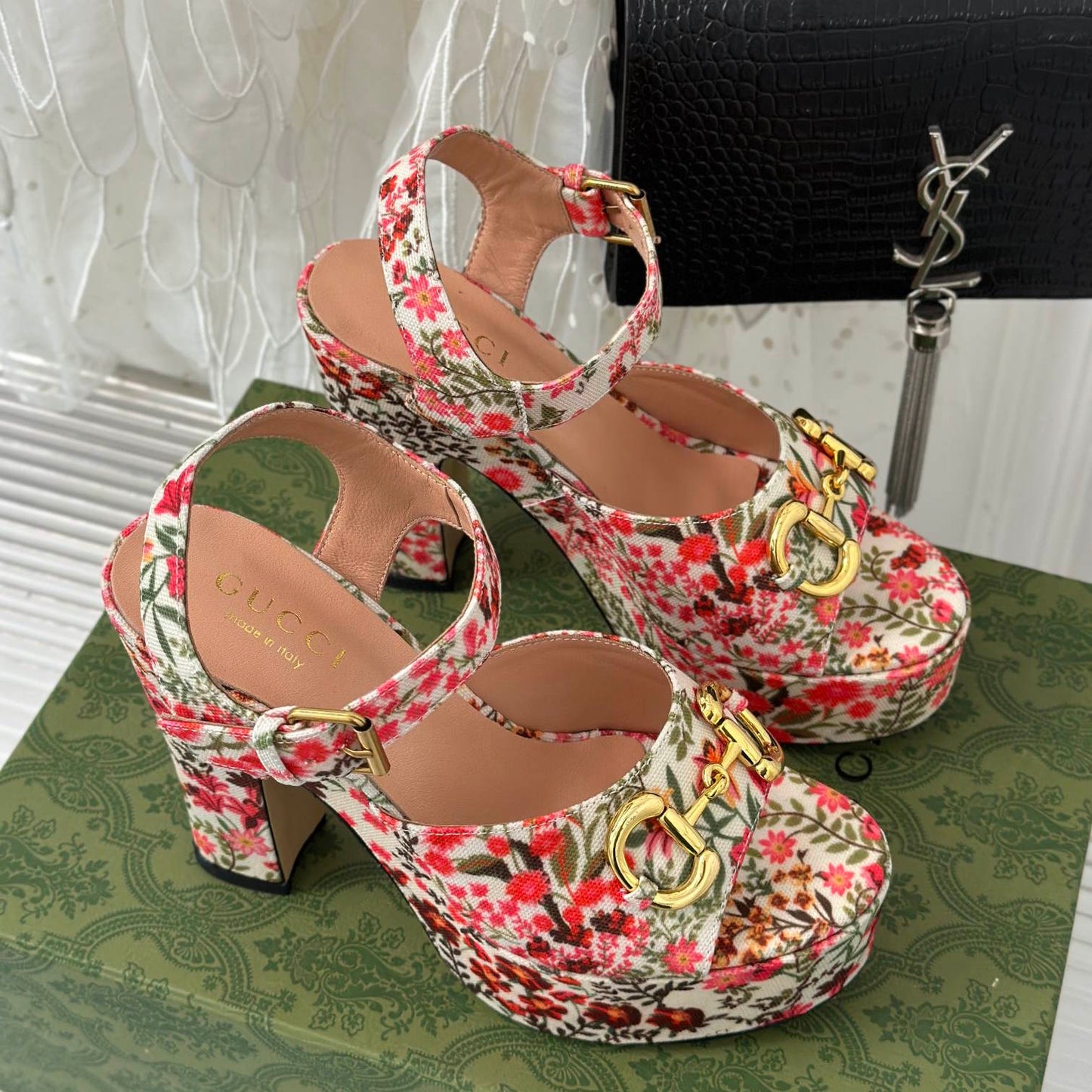 GU Shoes Sandals Wedge Flowers 3 Color 's
