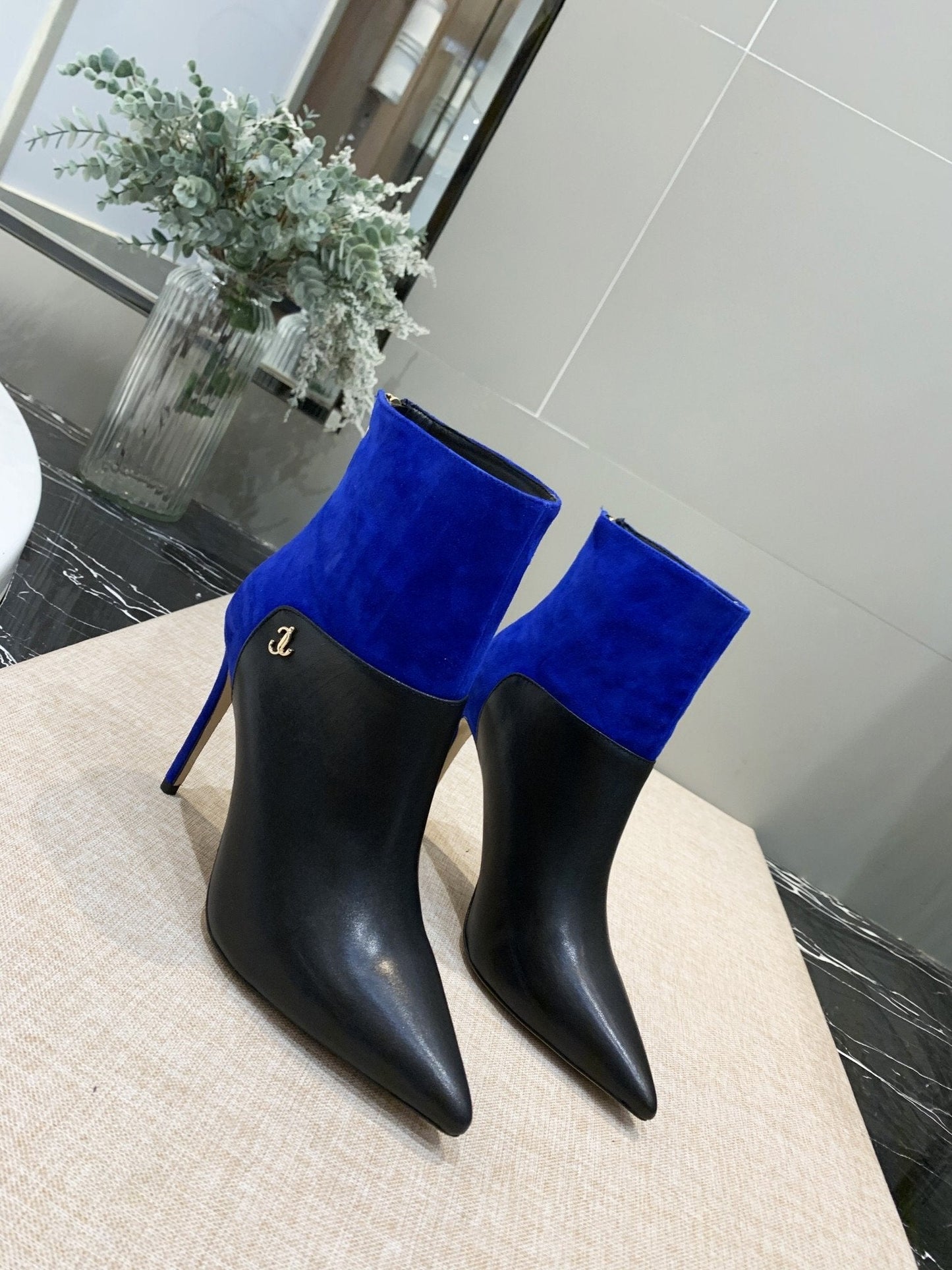 Jimy Chu Boots Heels Blue