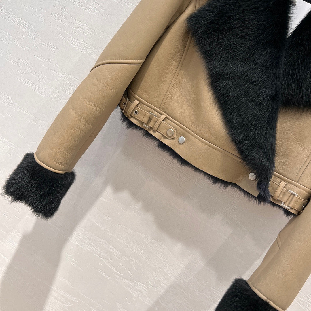 CHD Shearling Leather Jacket Woman