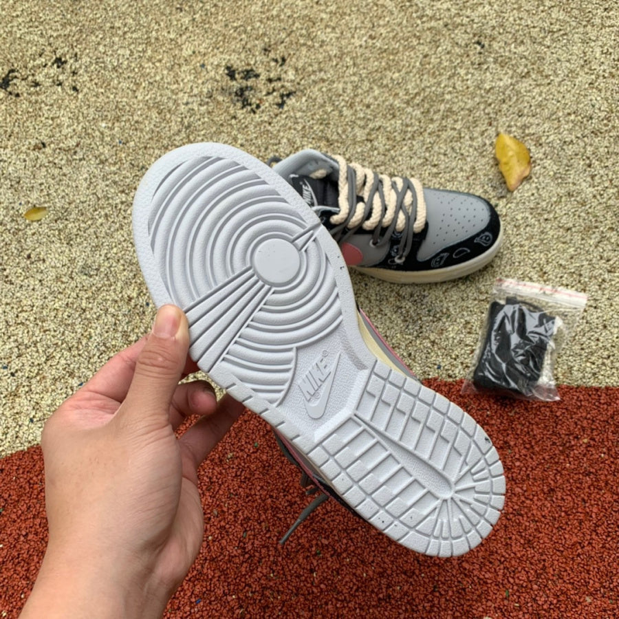 N*KE Grey Patchwork Cashew Sneakers AJ1 46
