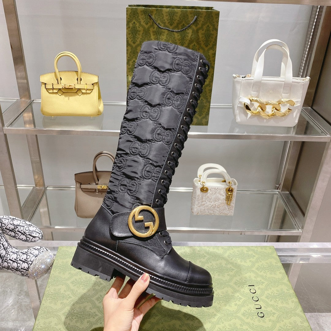 GU Boots High Flat Wedge