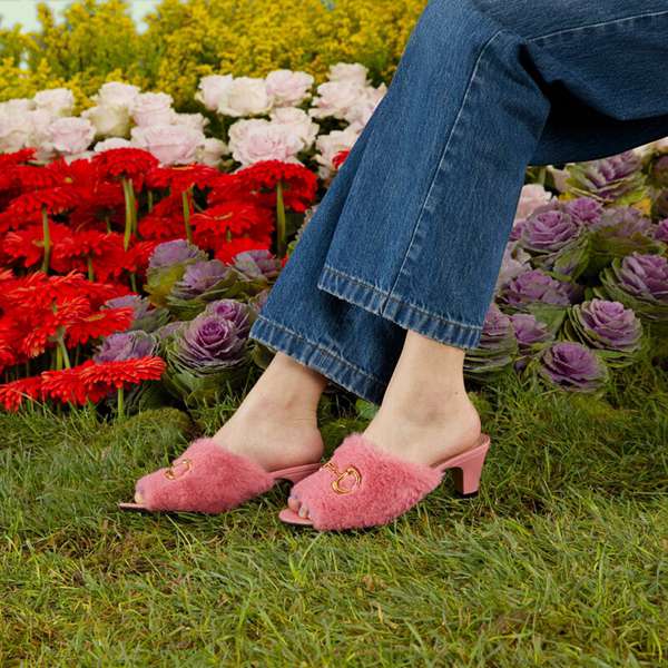 GU Sandals Fur 5 Color 's heels