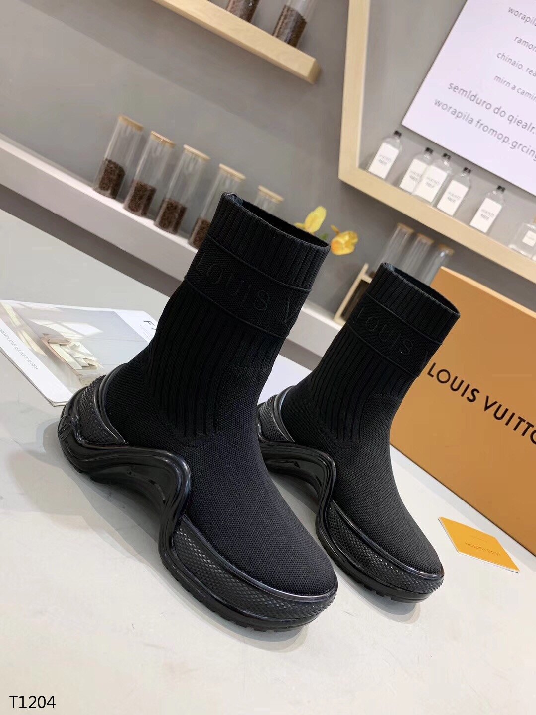 LU Trainers Black Logo Sneakers