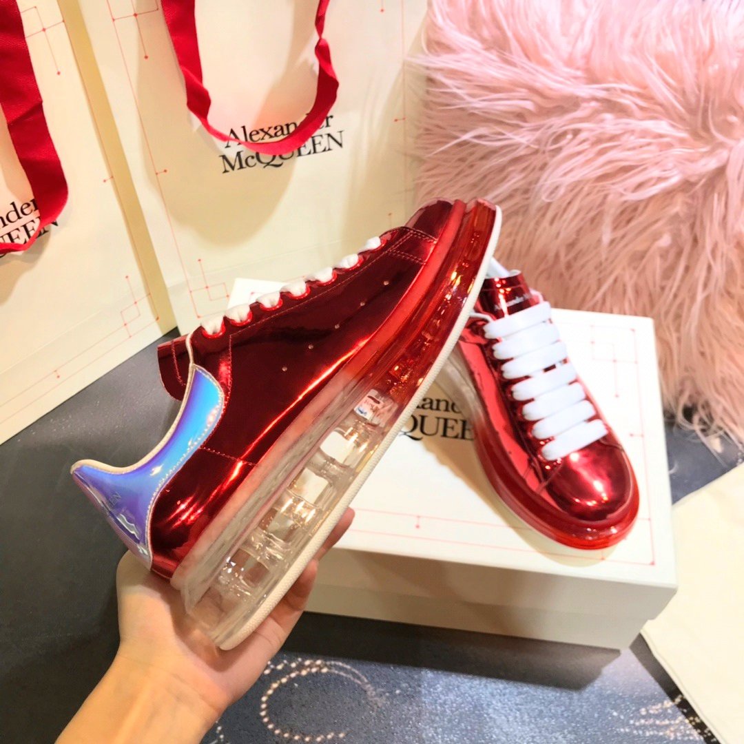 M*queen Sneaker Clear Red