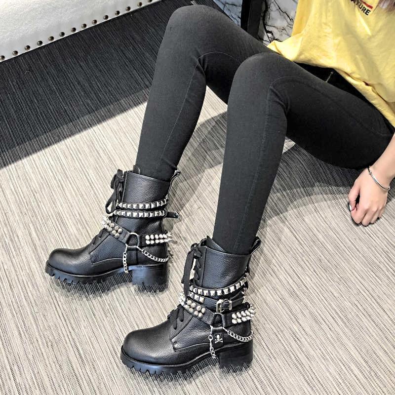 Plein Boots Studs Black
