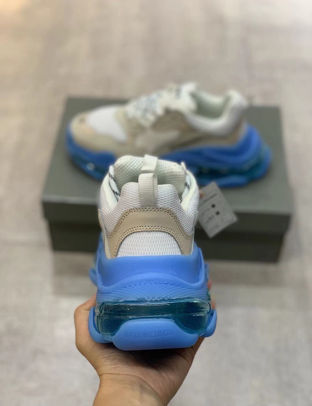 SNBAL Triple S Sneakers Blue White Clear Sole