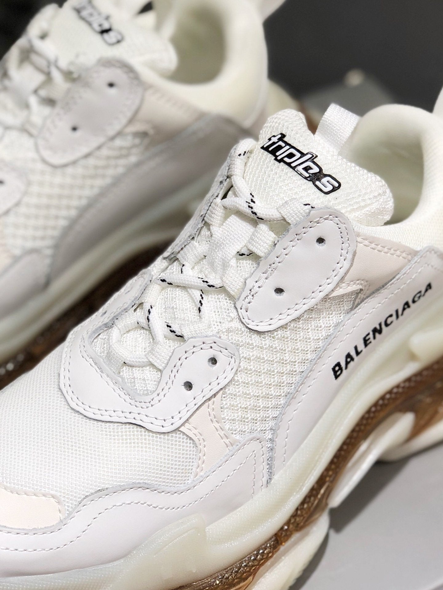 SNBAL Triple S Sneakers White Clear Sole