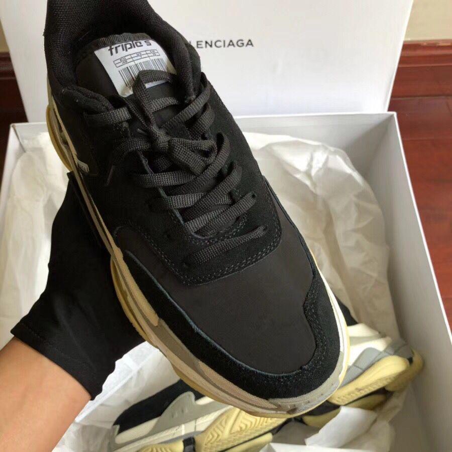 SNBAL Triple S Black White Sneakers