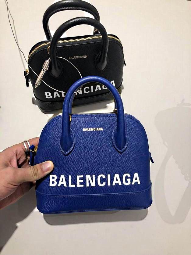 SNBAL Ville Printed Leather XS Blue Bag