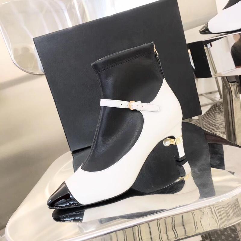 CHL Shoes White Black Heels