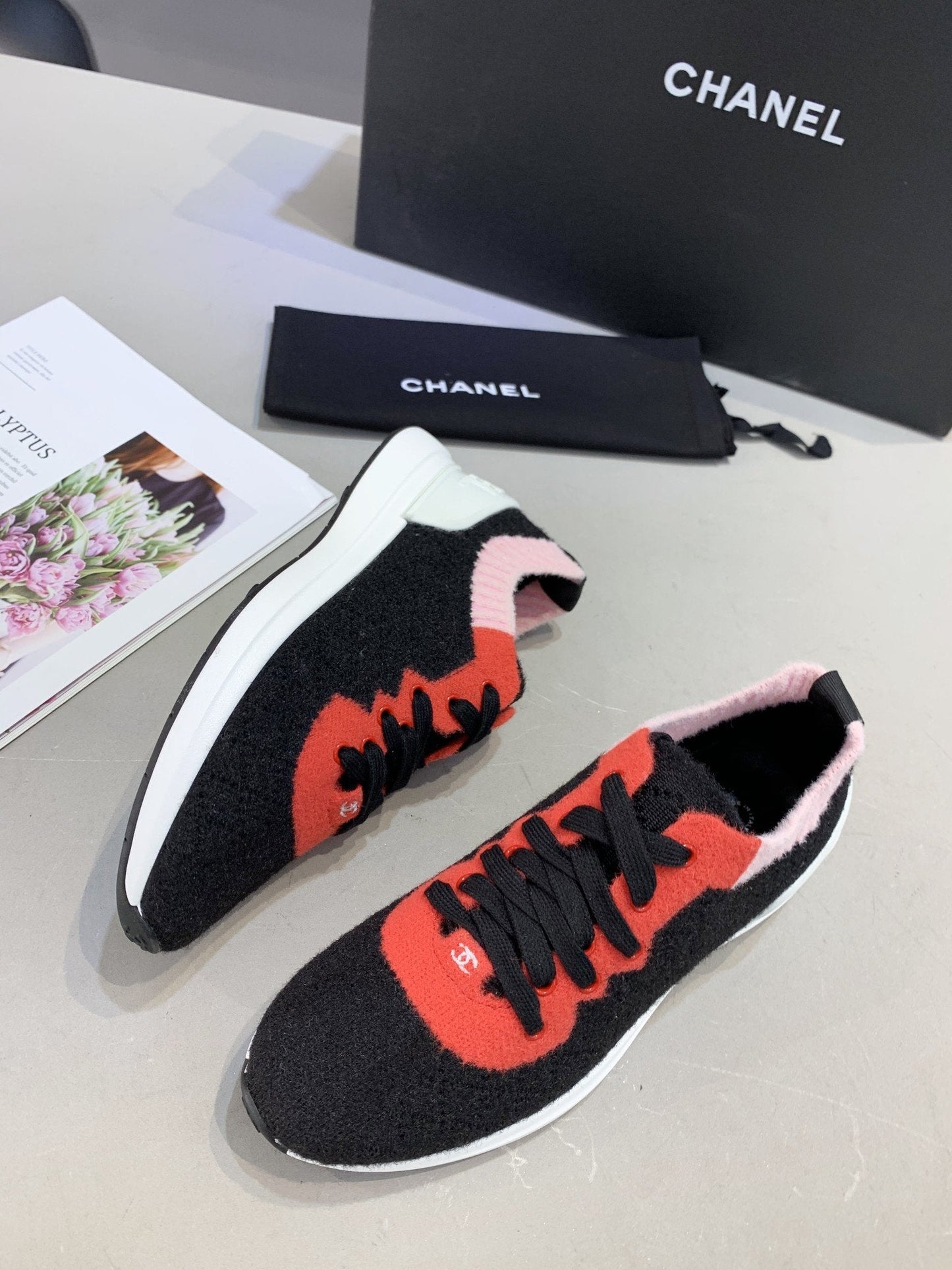 CHL Sneakers Knitted Black Red