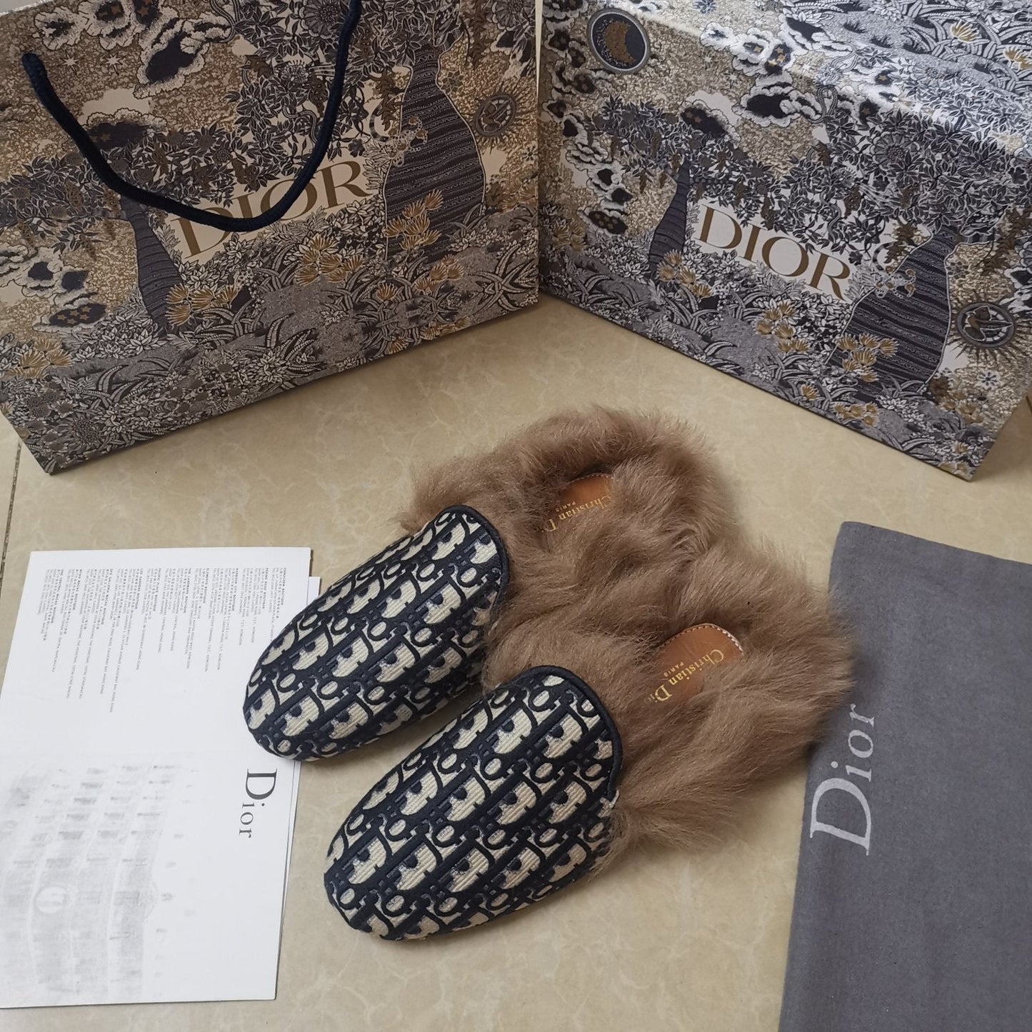 CHD Mule Slippers Fur Shearling