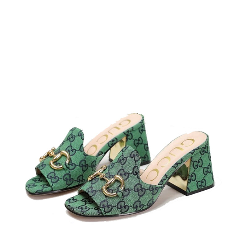 GU Slippers Toe Monogram 2 Color 's Mule