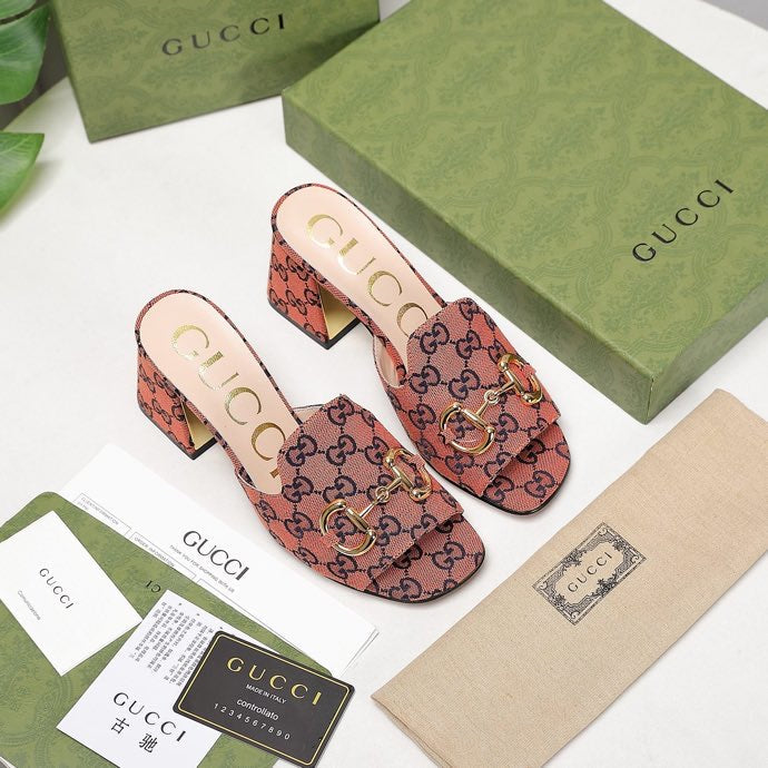 GU Slippers Toe Monogram 2 Color 's Mule