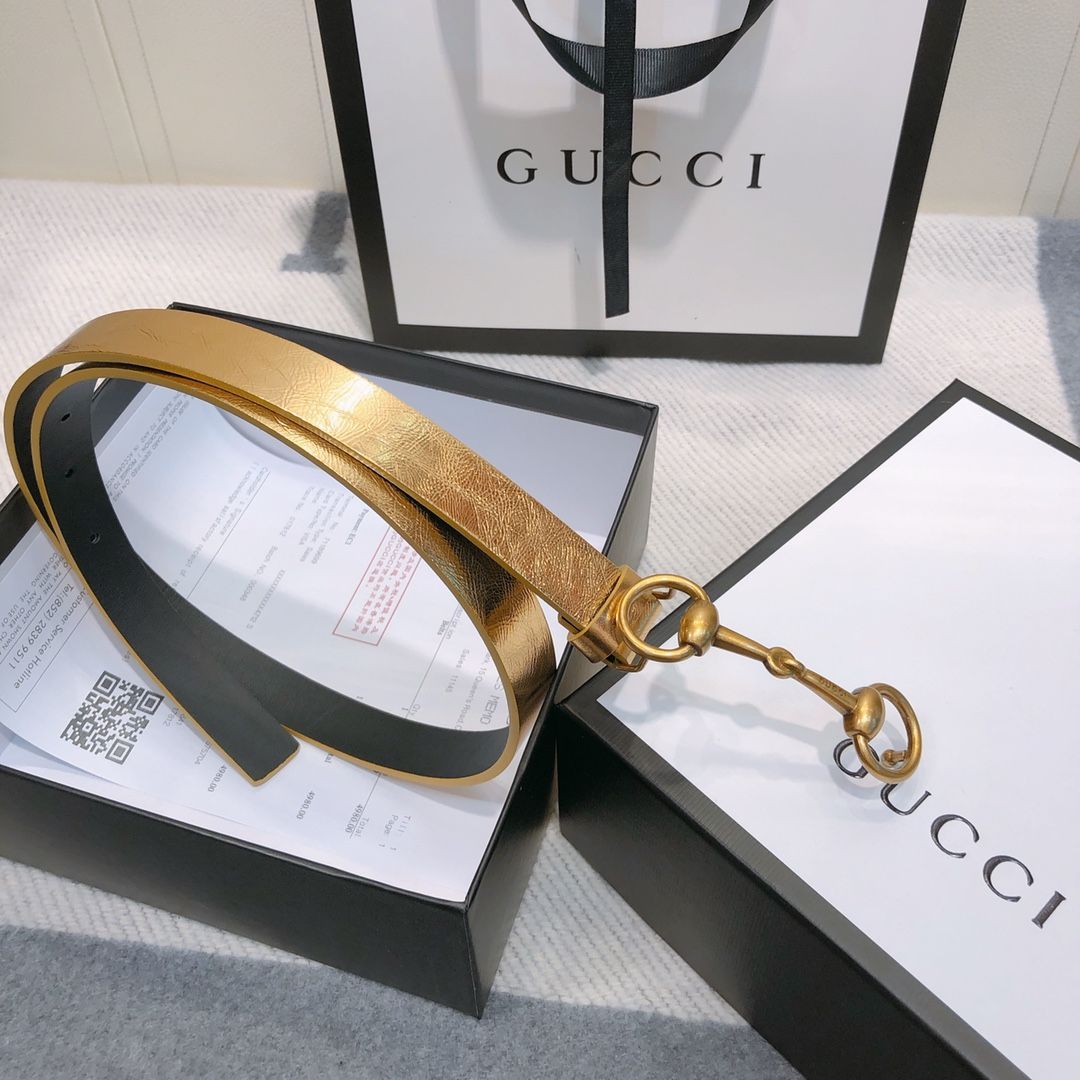 GU Belt leather Gold