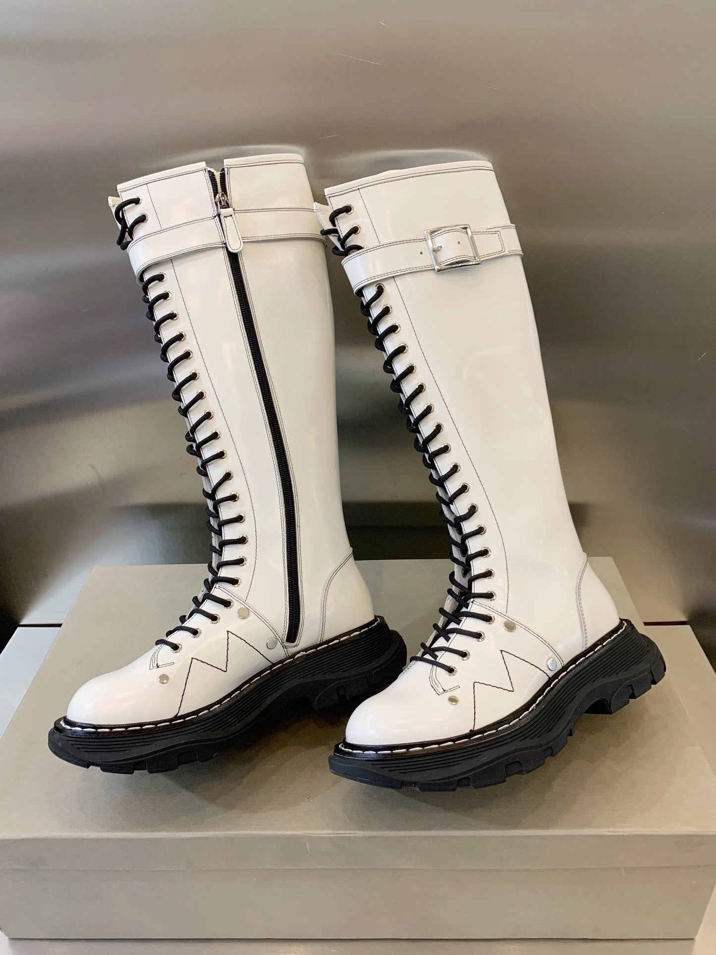 M*queen Underground High Boots White