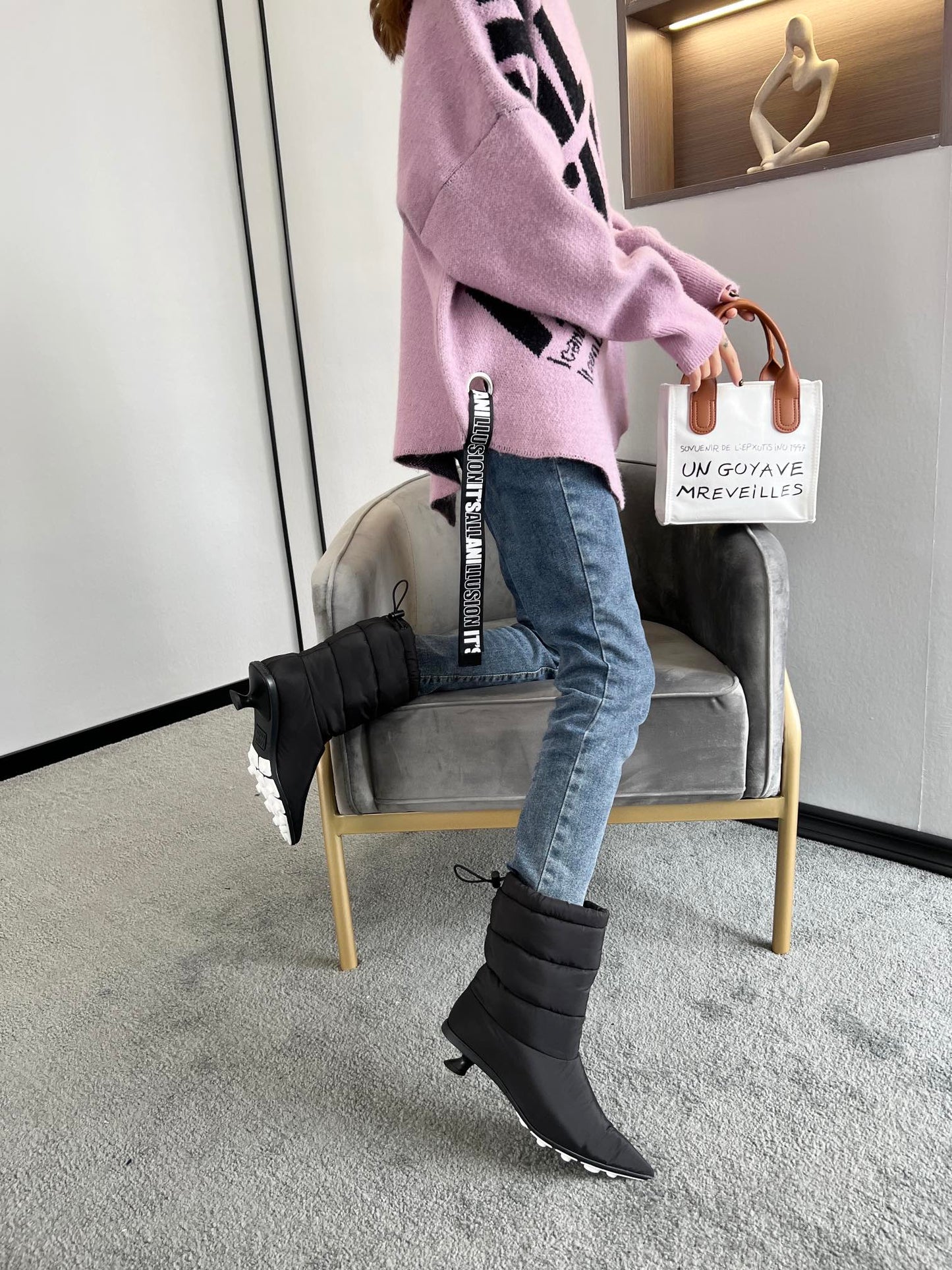 MIU MI PRD Boots Puffer Padded 2 Color 's LOW