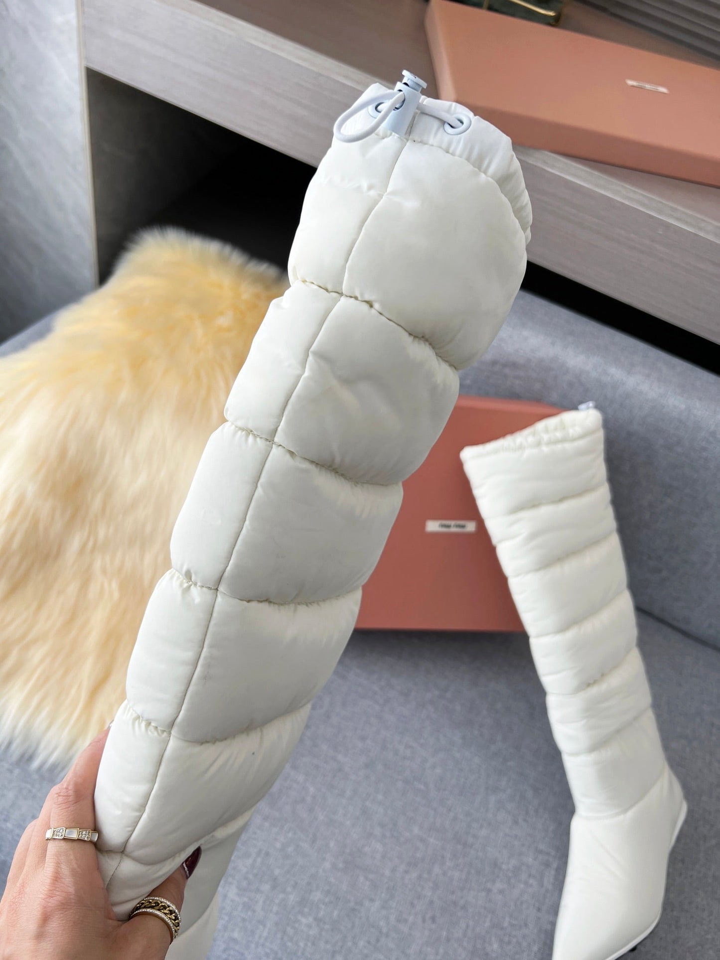 MIU MI PRD Boots Puffer Padded 2 Color 's