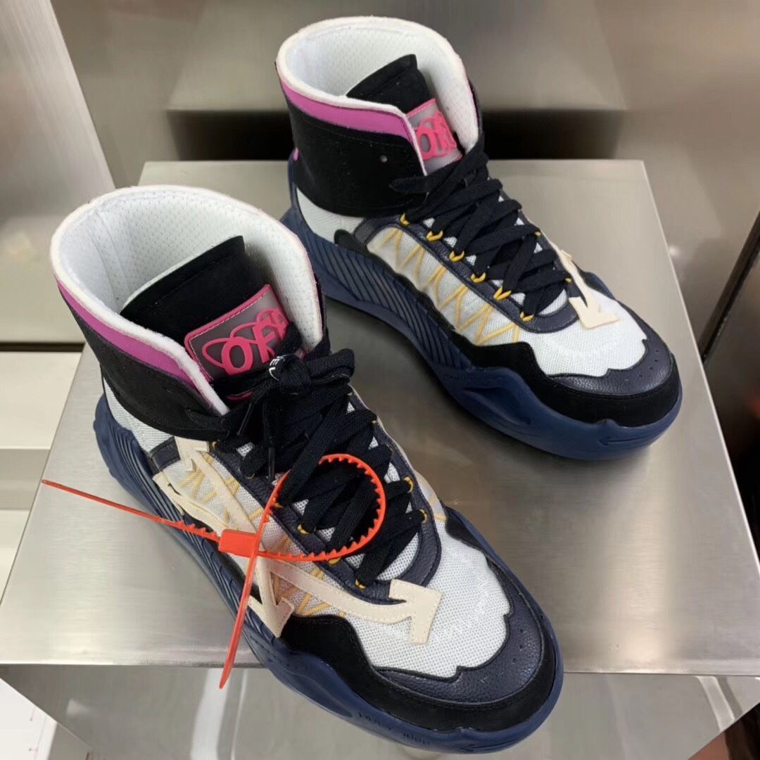 Off Wite Sneakers Blue Sole High