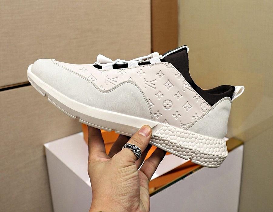 LU Leather Sneakers White Red Mono