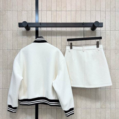 CHL Varsity Jacket and skirt outfit