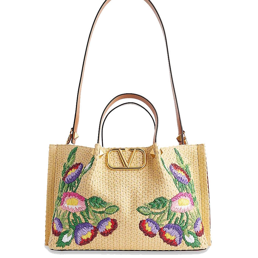 CV  Logo Raffia Tote Bag 2 Color's 35 cm