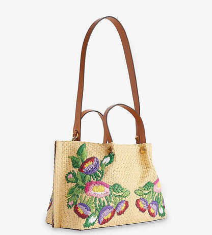 CV  Logo Raffia Tote Bag 2 Color's 35 cm