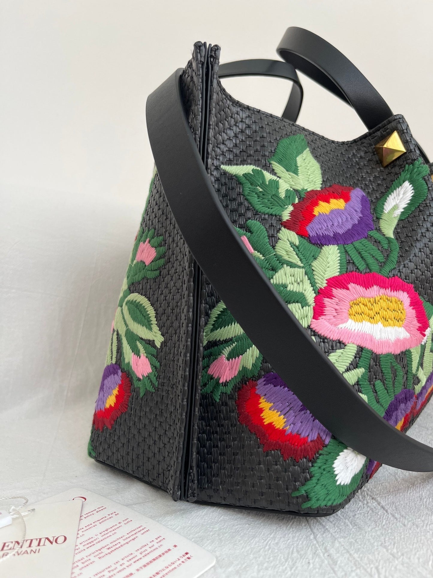 CV  Logo Raffia Tote Bag 2 Color's 35 cm