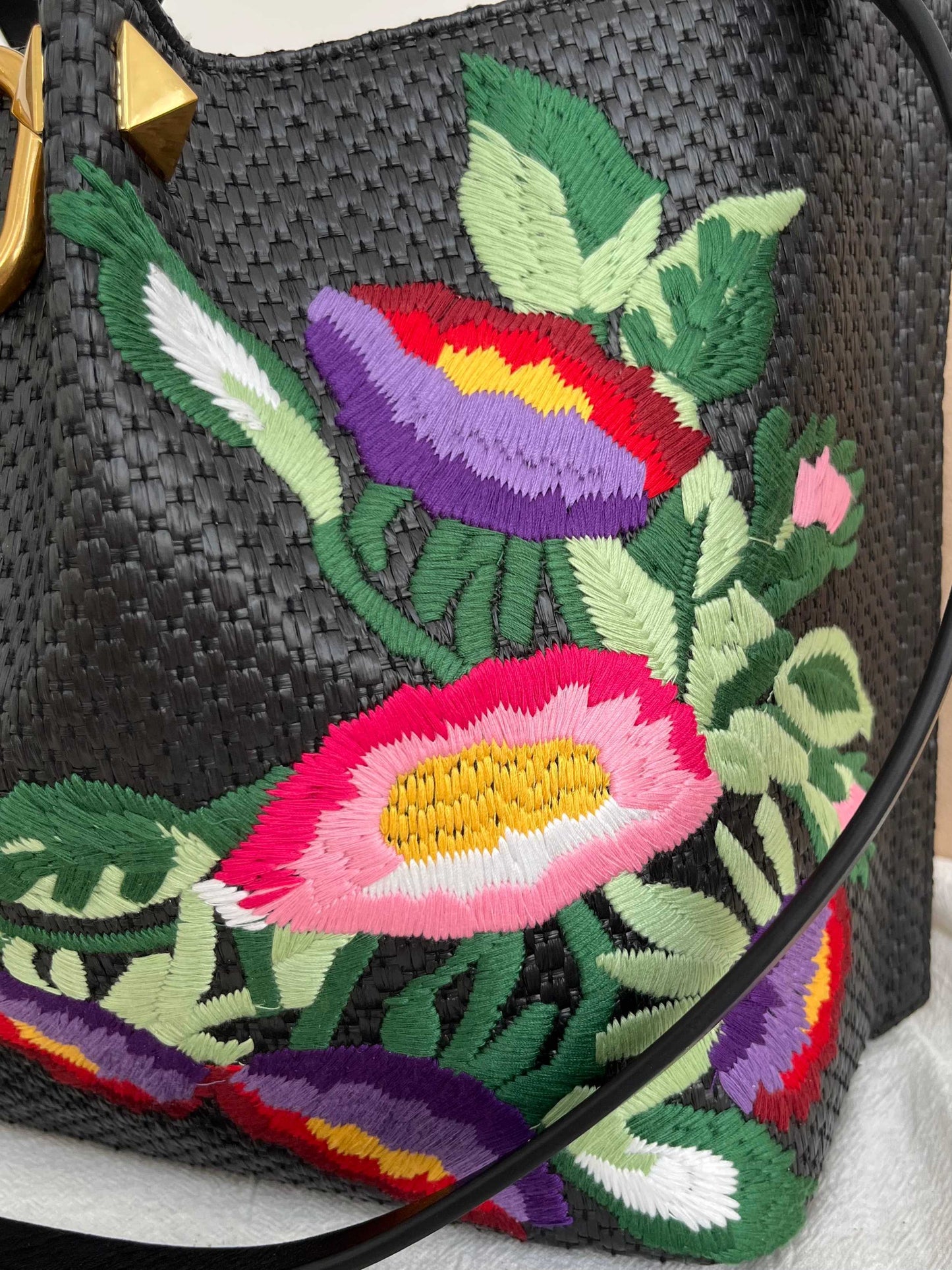 CV  Logo Raffia Tote Bag 2 Color's 35 cm
