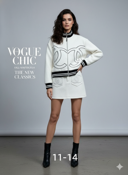 CHL Varsity Jacket and skirt outfit