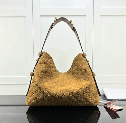 GU Maxi Horsebit Large suede tote bag 40 cm Large