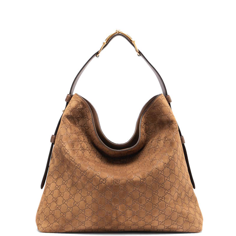GU Maxi Horsebit Large suede tote bag 40 cm Large