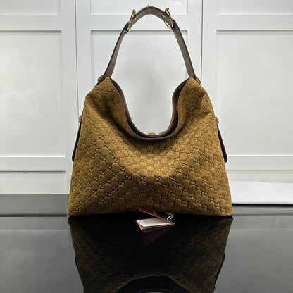 GU Maxi Horsebit Large suede tote bag 40 cm Large
