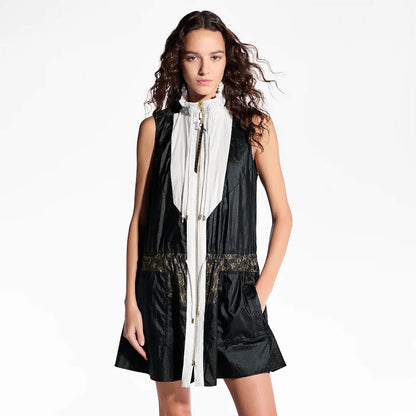 LU Color-Blocked Drawstring Dress