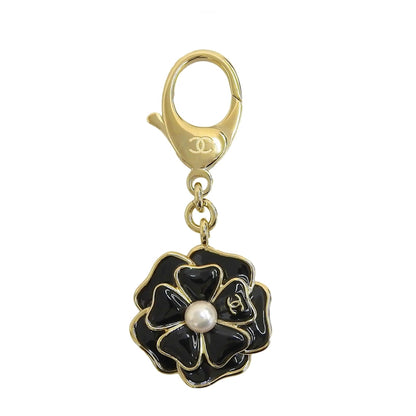 CHL Enamel Camellia and Faux Pearl Key Chain 3 Color's