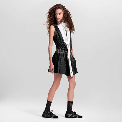 LU Color-Blocked Drawstring Dress
