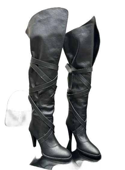 Y L Woman Boots Heel Over knee
