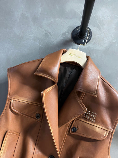MI MI  Leather  Jacket  Woman