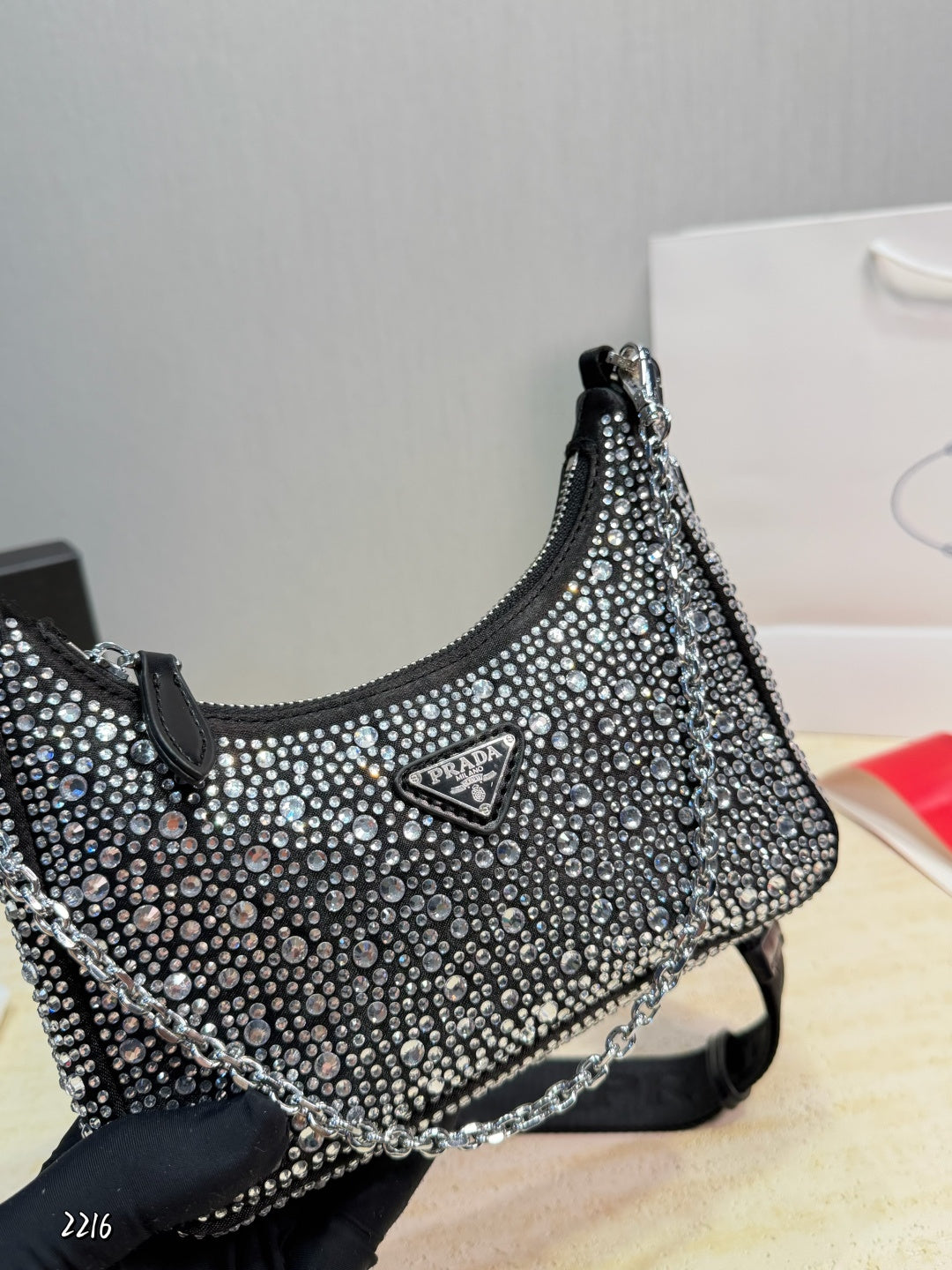 PRD Crystal Cleo Adjustable Strap Shoulder Bag 24 cm