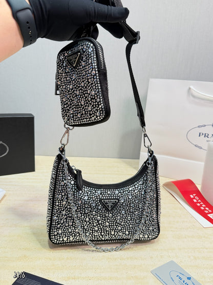 PRD Crystal Cleo Adjustable Strap Shoulder Bag 24 cm