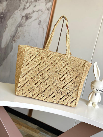 LU Raffia  Bag Tote MM 44 cm