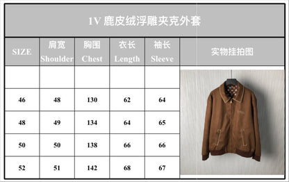 LU Embroidered Suede Calfskin Bomber Jacket Man Limited IOF