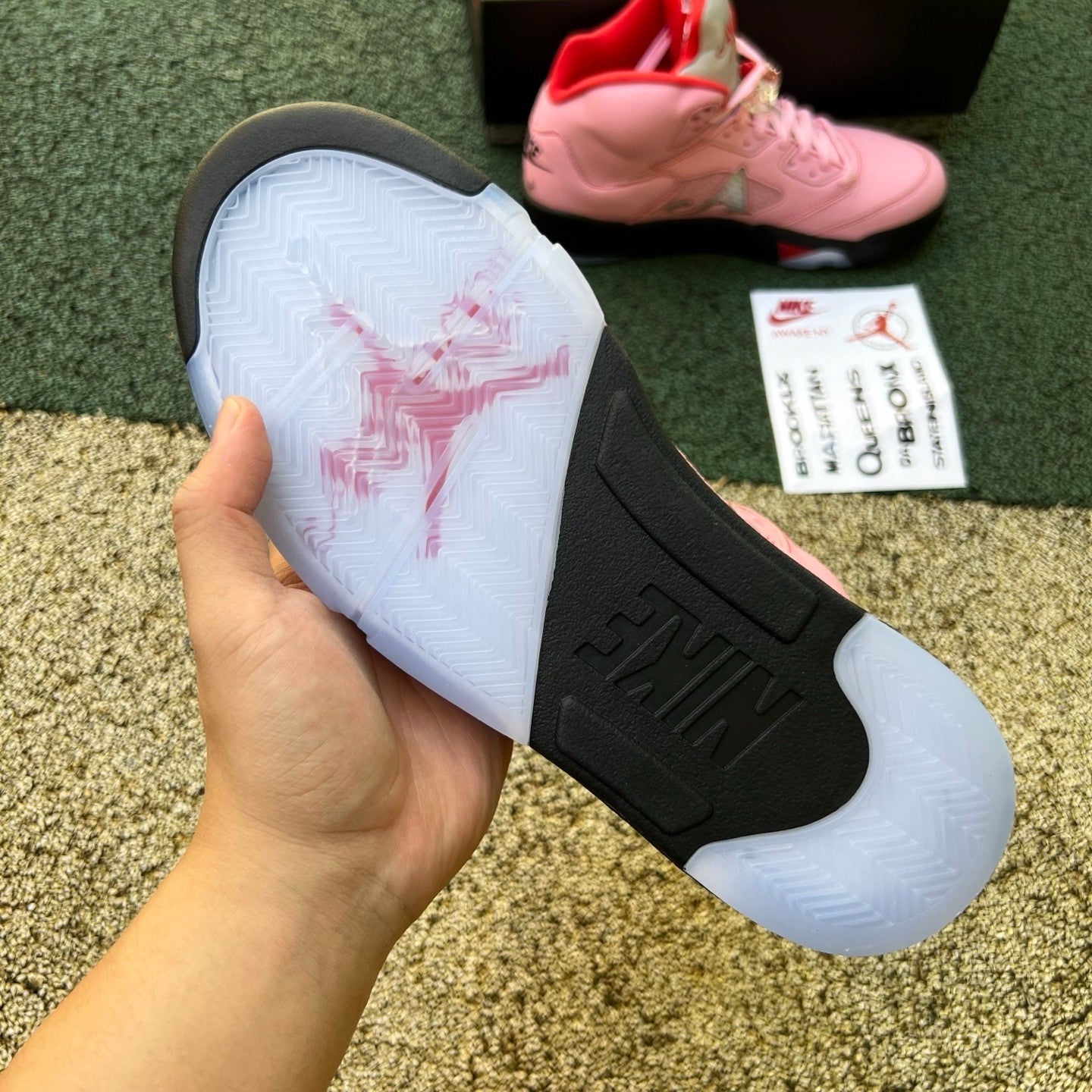 N*KE Air Jorda 5 AJ5 Retro Awake NY Arctic Pink Sneakers 46